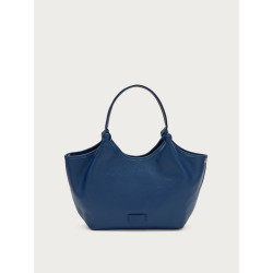 Frau borsa shopper in pelle blu B315