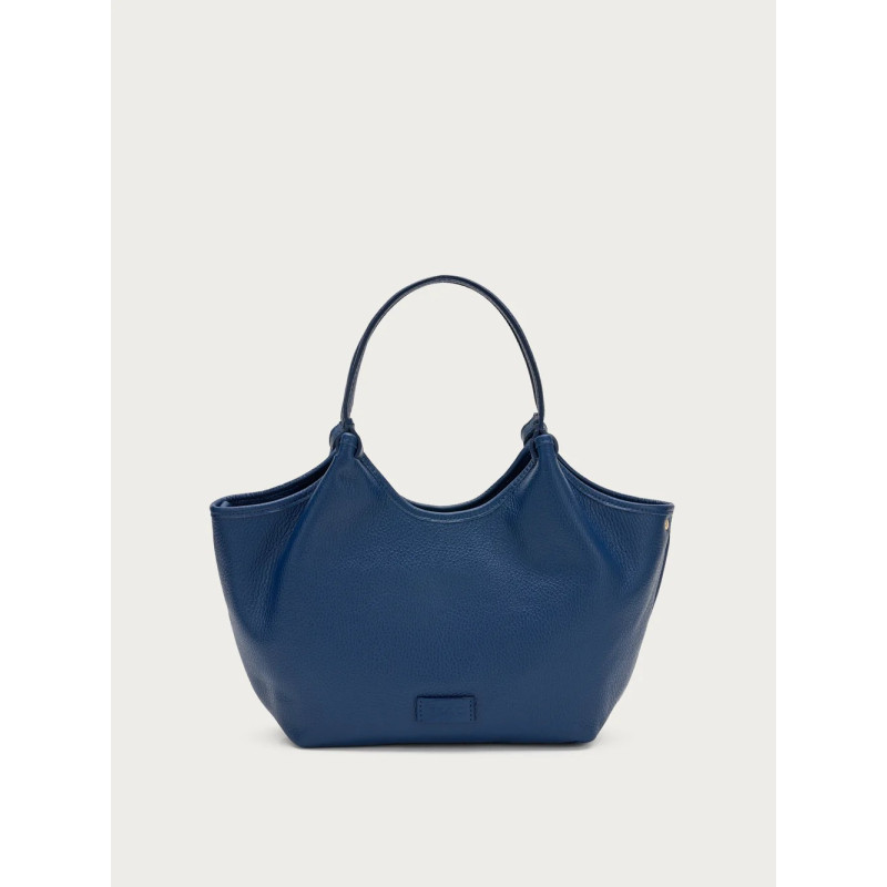 Frau borsa shopper in pelle blu B315