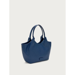Frau borsa shopper in pelle blu B315