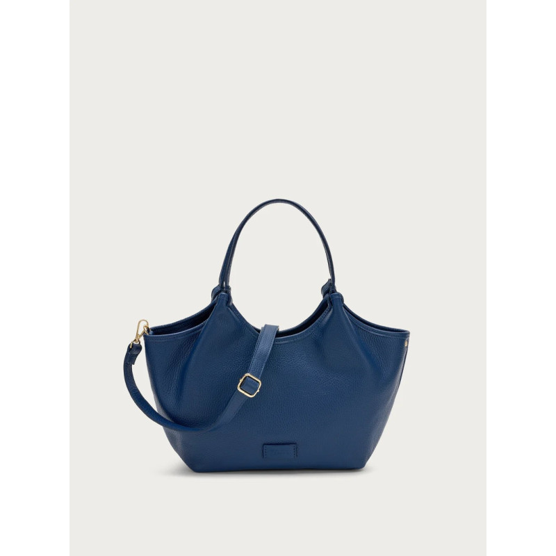 Frau borsa shopper in pelle blu B315