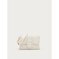 Frau borsa in microfibra con fibbia off white B975