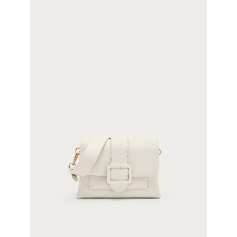 Frau borsa in microfibra con fibbia off white B975