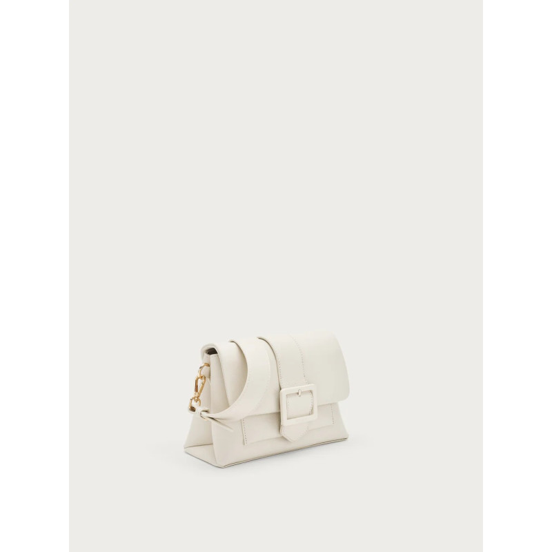 Frau borsa in microfibra con fibbia off white B975