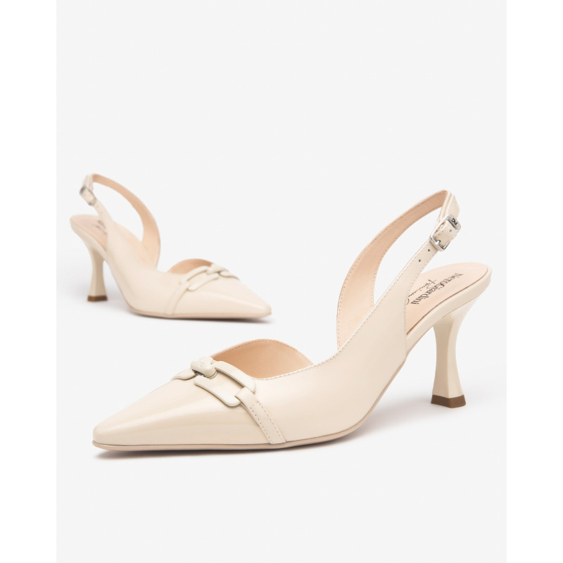 Nero Giardini slingback in vernice col.latte con accessorio E512230DE711