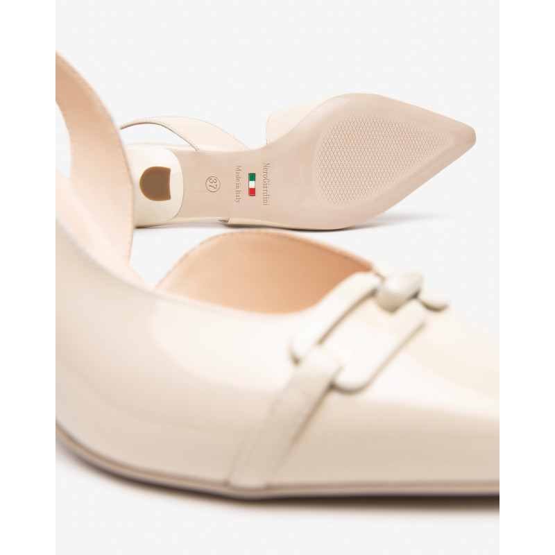 Nero Giardini slingback in vernice col.latte con accessorio E512230DE711