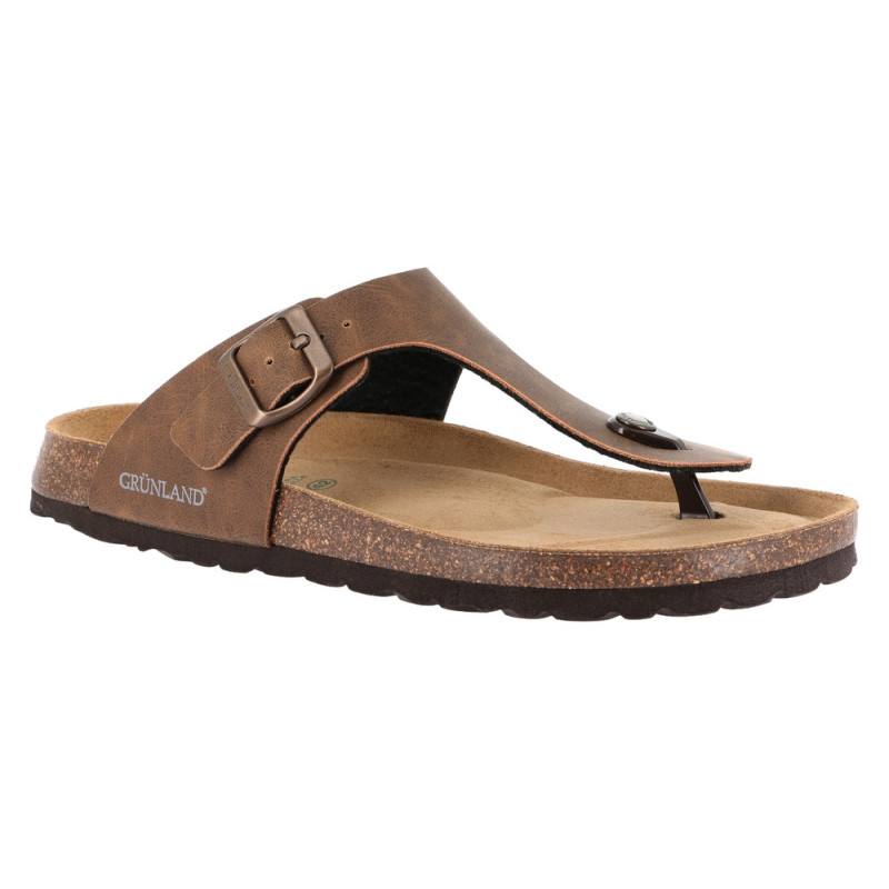 Grunland infradito Bobo in pelle marone CC0071