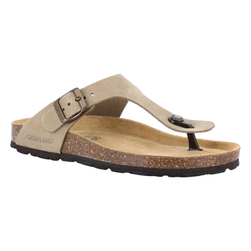 Grunland infradito Sara in pelle col. kaki CC6001