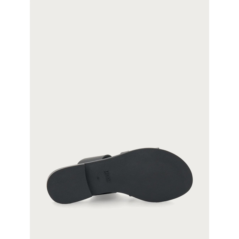 Frau ciabatta donna London in pelle nero 86M0