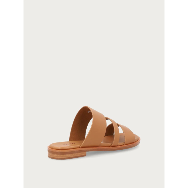 Frau ciabatta donna London in pelle mou cuoio 86M0