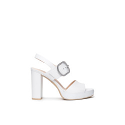 Nero Giardini sandali donna in pelle bianca E513354D707