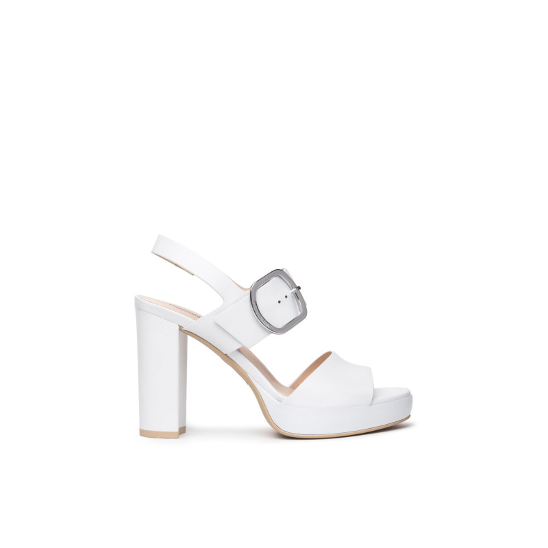 Nero Giardini sandali donna in pelle bianca E513354D707