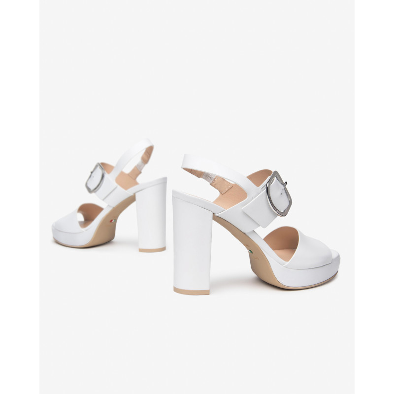Nero Giardini sandali donna in pelle bianca E513354D707
