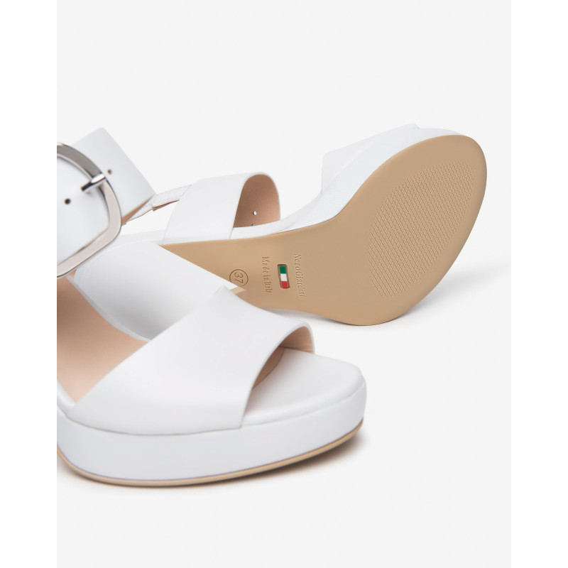 Nero Giardini sandali donna in pelle bianca E513354D707
