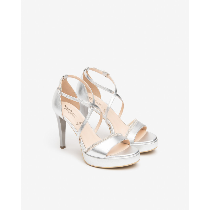 Nero Giardini sandali donna in pelle col. argento E615601DE700