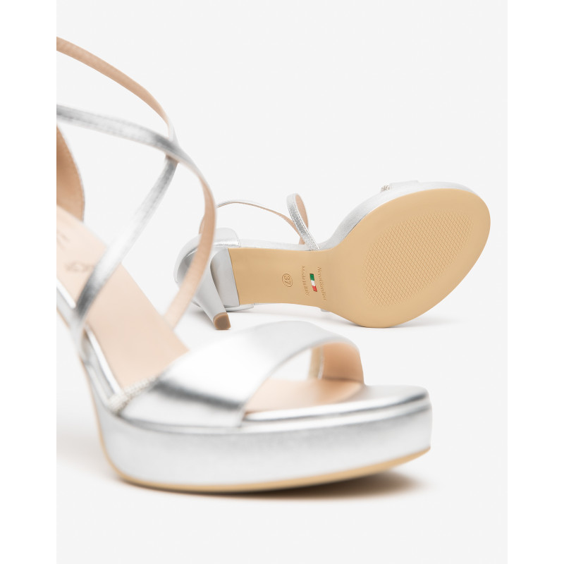 Nero Giardini sandali donna in pelle col. argento E615601DE700