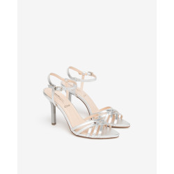 Nero Giardini sandali donna in pelle laminato argento E615652DE700