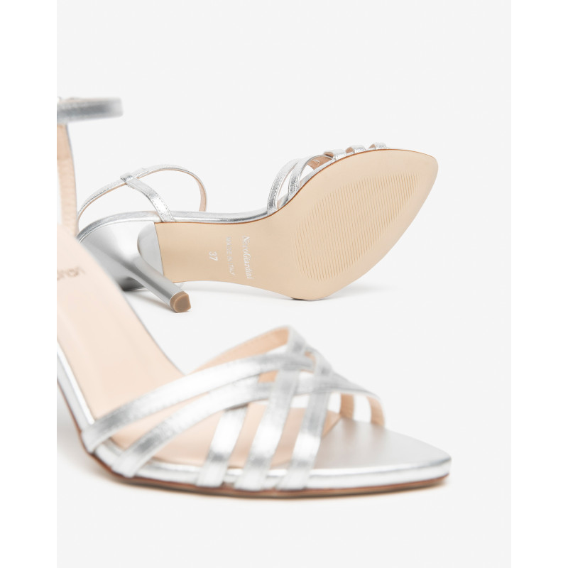 Nero Giardini sandali donna in pelle laminato argento E615652DE700