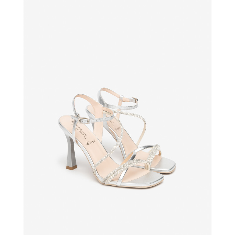Nero Giardini sandali donna in pelle laminato argento E615673DE700