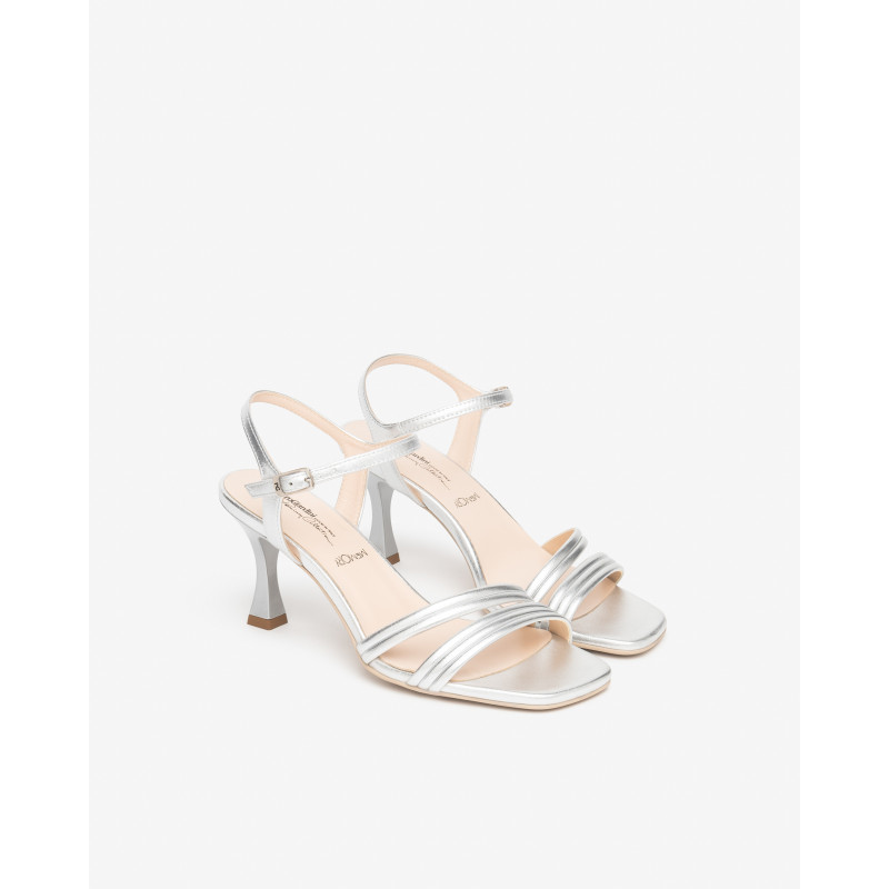 Nero Giardini sandali donna in pelle nettuno argento E615683DE700