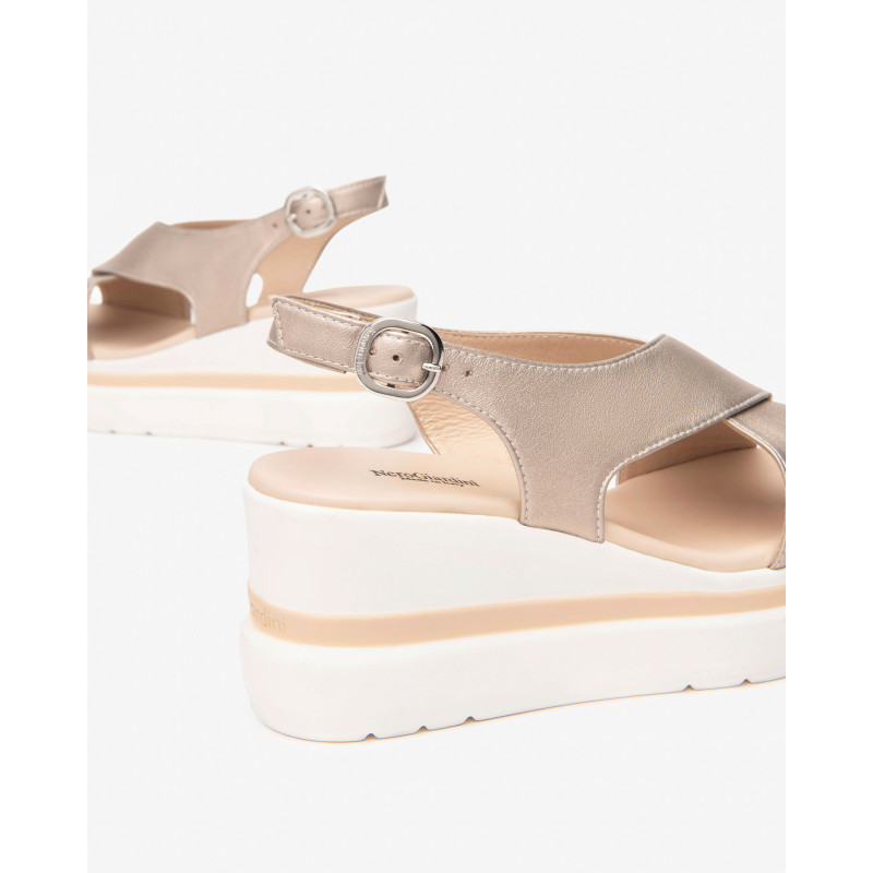 Nero Giardini sandali donna in pelle saturn con zeppa E513516D675