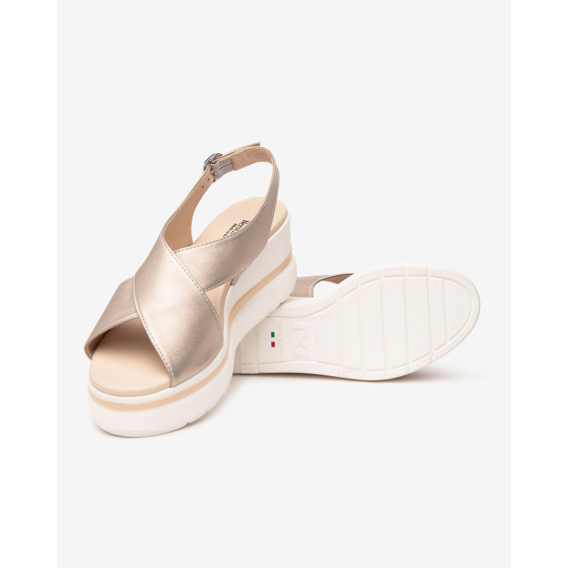 Nero Giardini sandali donna in pelle saturn con zeppa E513516D675