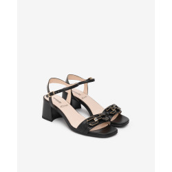 Nero Giardini sandali donna in pelle nero con accessorio E615722D100