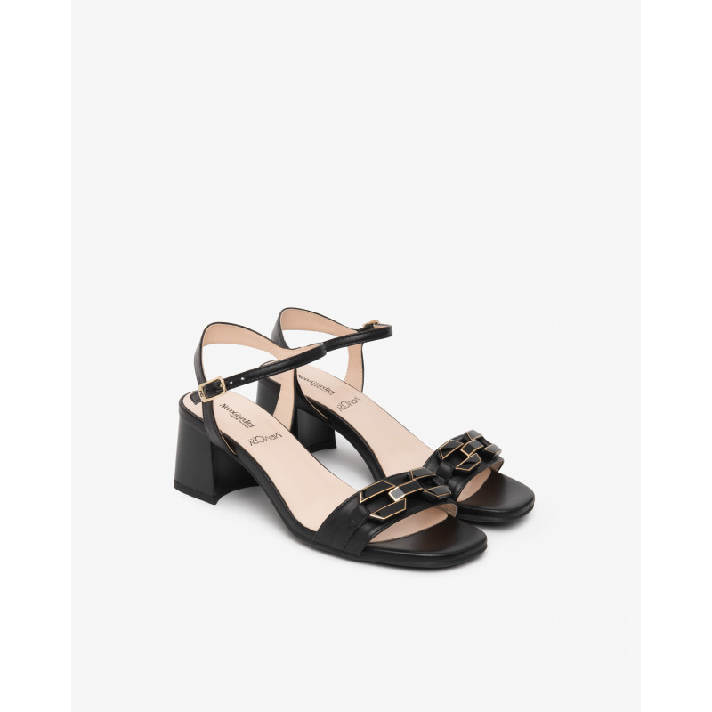 Nero Giardini sandali donna in pelle nero con accessorio E615722D100