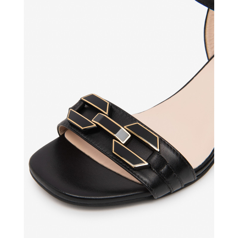 Nero Giardini sandali donna in pelle nero con accessorio E615722D100