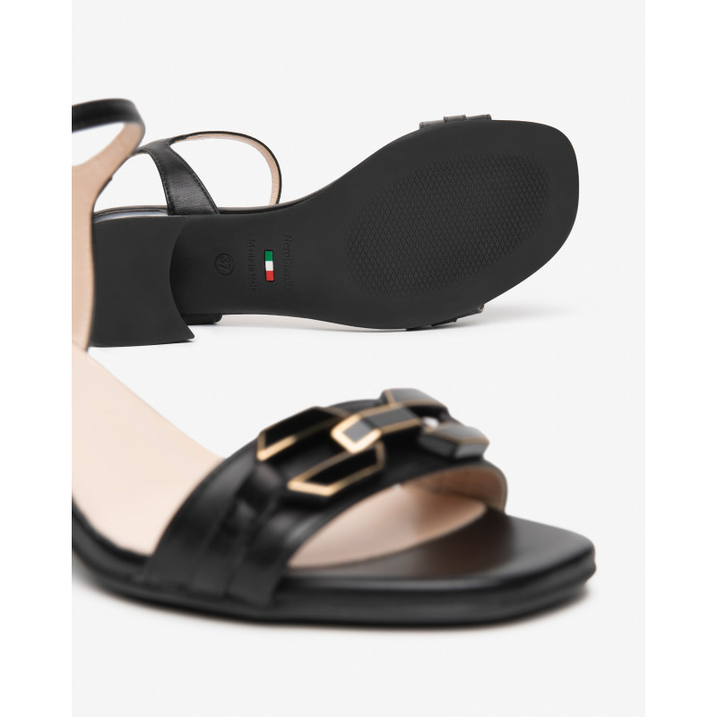 Nero Giardini sandali donna in pelle nero con accessorio E615722D100