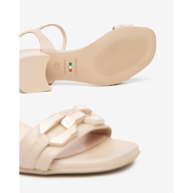 Nero Giardini sandali donna in pelle col. lino beige E615722D453
