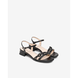 Nero Giardini sandali donna in pelle nero con nodo E615730D100