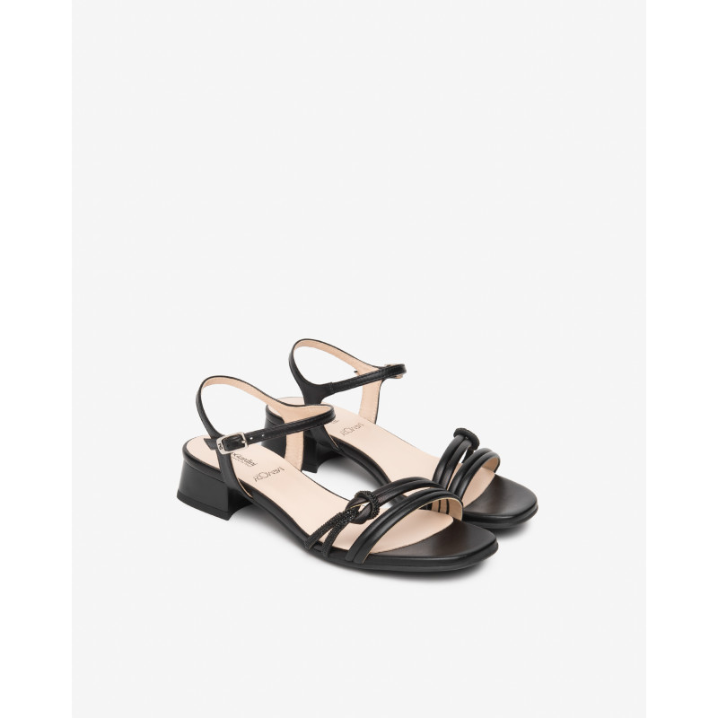 Nero Giardini sandali donna in pelle nero con nodo E615730D100