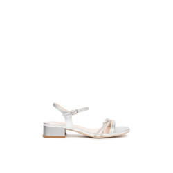 Nero Giardini sandali donna in pelle argento con nodo E615731D700