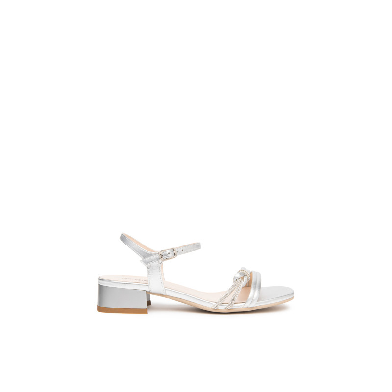 Nero Giardini sandali donna in pelle argento con nodo E615731D700