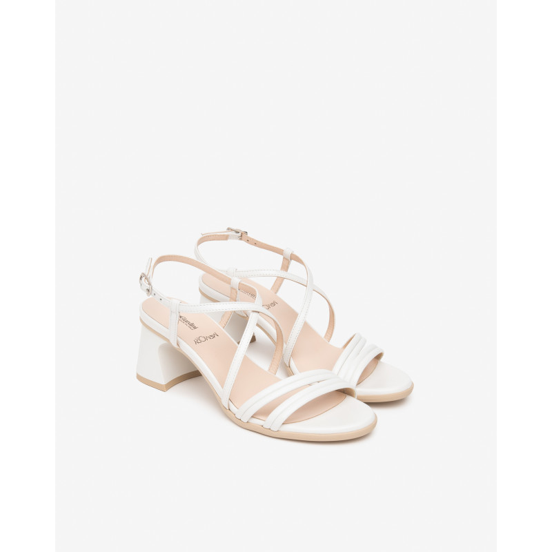 Nero Giardini sandali donna in pelle bianco E615740D707