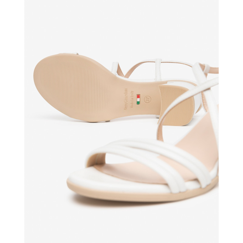 Nero Giardini sandali donna in pelle bianco E615740D707