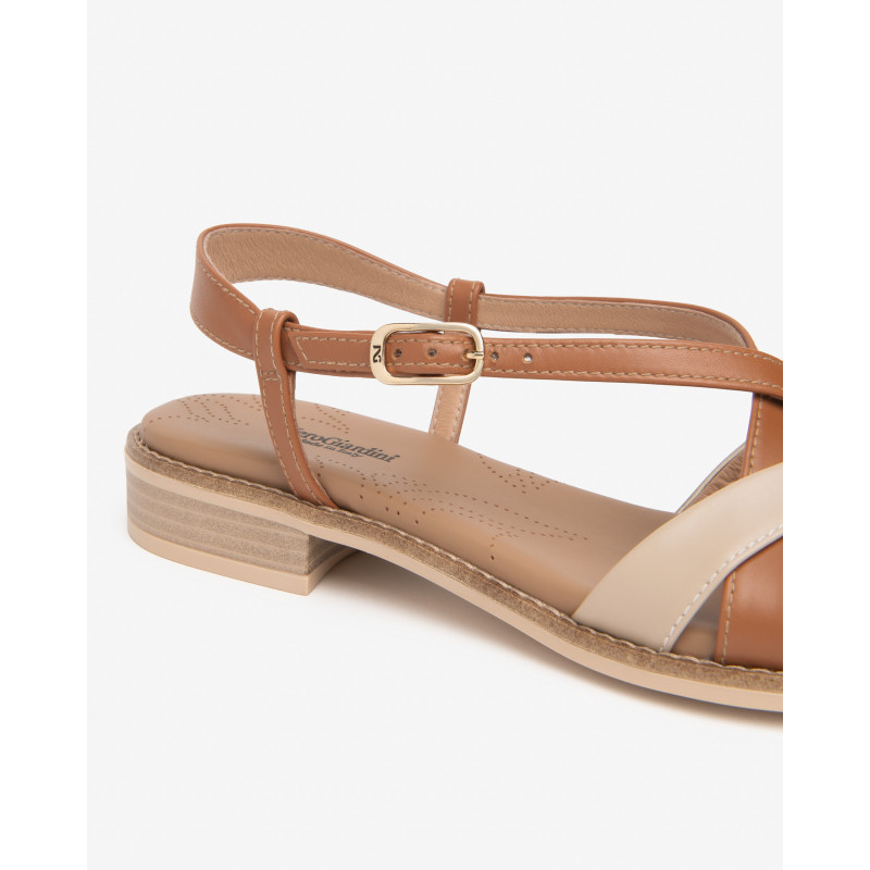 Nero Giardini sandali donna in pelle e tessuto tecnico col. lino E615890D453