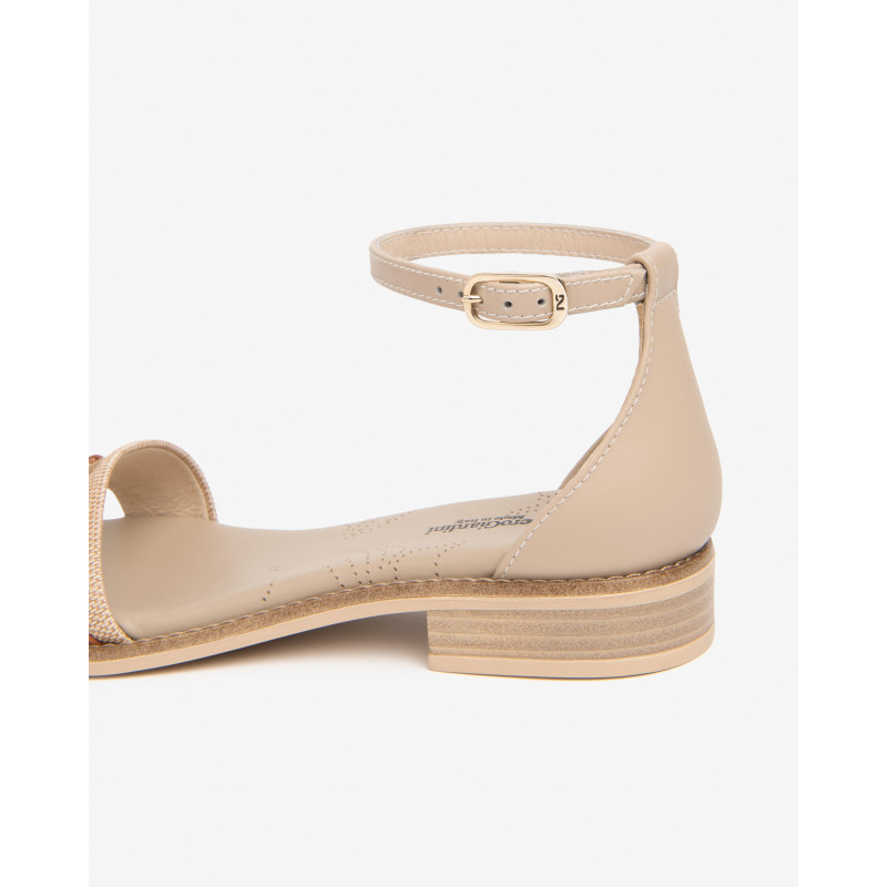 Nero Giardini sandali donna in pelle e canvas col. lino beige E615897D420