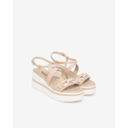 Nero Giardini sandali donna in pelle col. lino E615953D453
