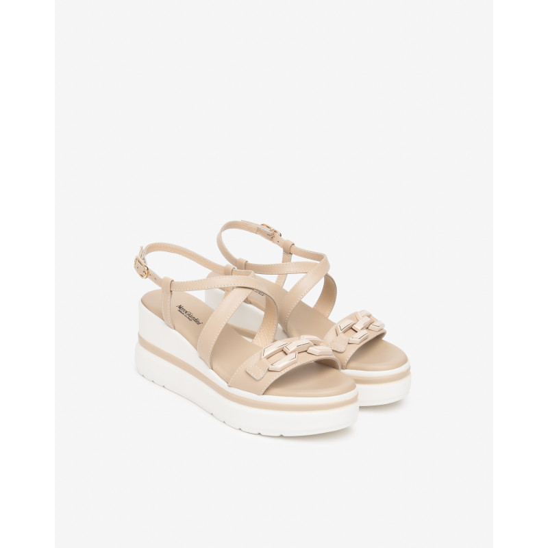 Nero Giardini sandali donna in pelle col. lino E615953D453