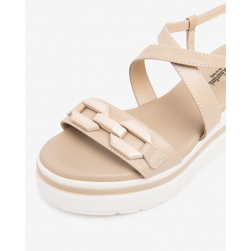 Nero Giardini sandali donna in pelle col. lino E615953D453