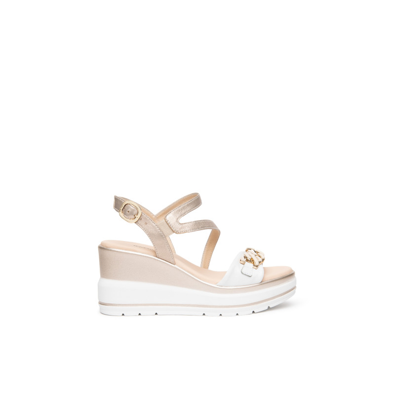 Nero Giardini sandali donna in pelle bianco sand E615962D707