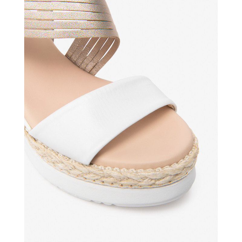 Nero Giardini sandali donna in pelle bianco sand E616010D707