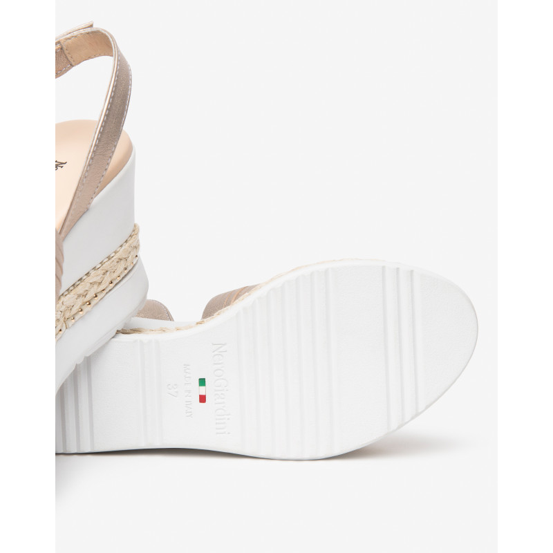 Nero Giardini sandali donna in pelle bianco sand E616010D707