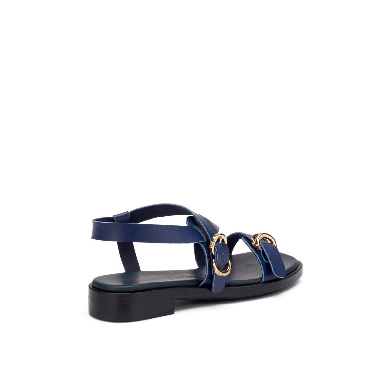 Frau sandali donna in pelle ionio blu 85M6