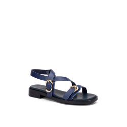 Frau sandali donna in pelle ionio blu 85M6