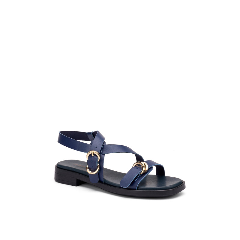 Frau sandali donna in pelle ionio blu 85M6