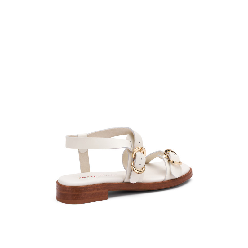 Frau sandali donna in pelle off white 87M6
