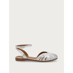 Frau sandali ragnetto laminato argento 03V3