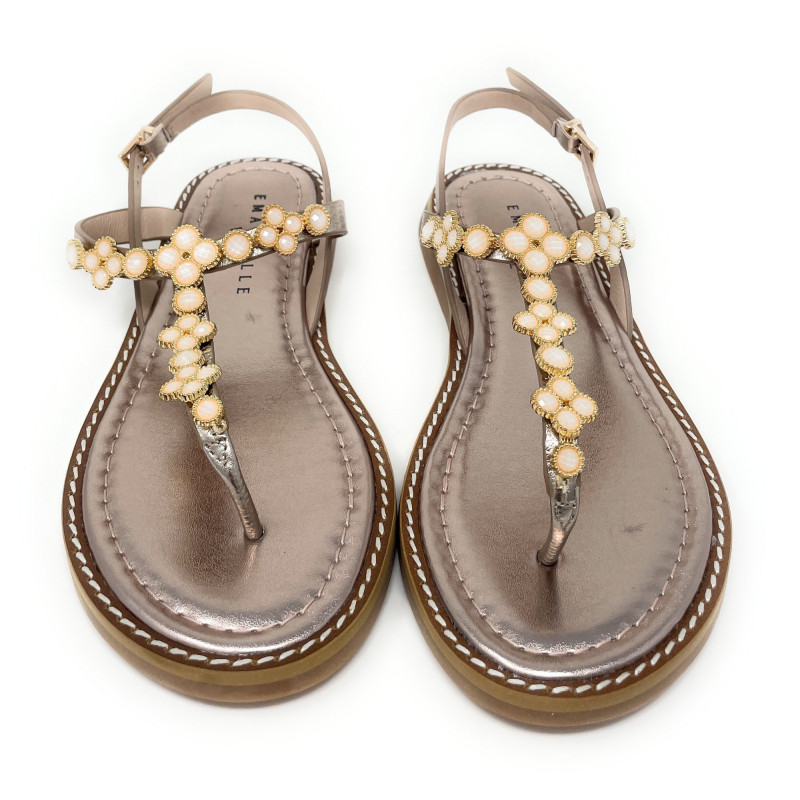 Emanuelle Vee infradito donna Soraya laminato gold 204 15